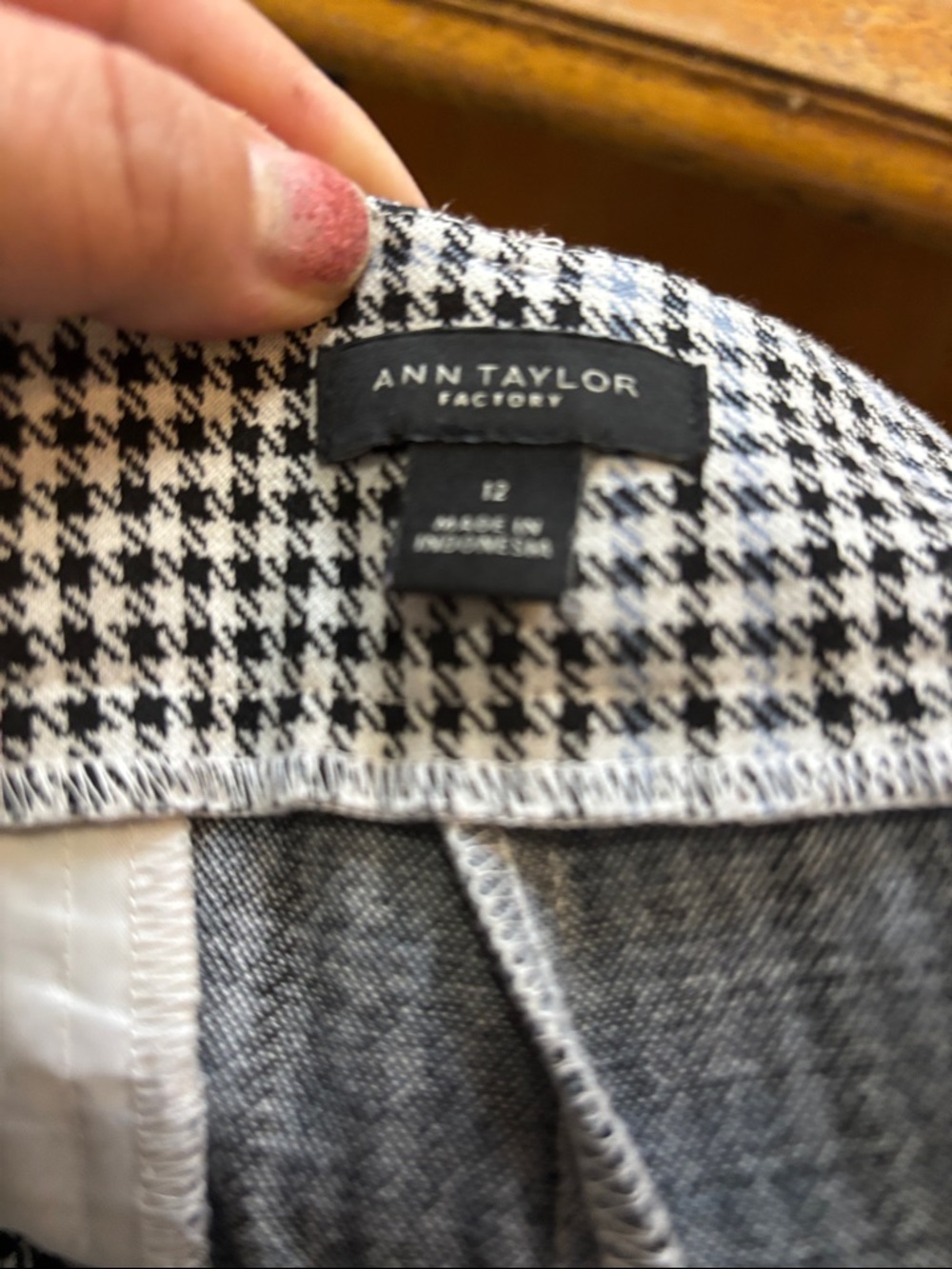 Ann Taylor Tailored Plaid Dress Pants - Gray/blue - Picture 8 of 8